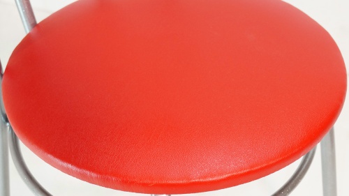Стул для кухни мягкий со спинкой венский металлический 451566 красный/серебристый фото 3